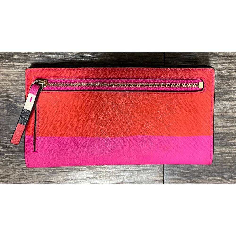 Kate Spade Laurel Way Bonita Stripe Stacy Wallet Red Black White Y2K preppy - Picture 5 of 5